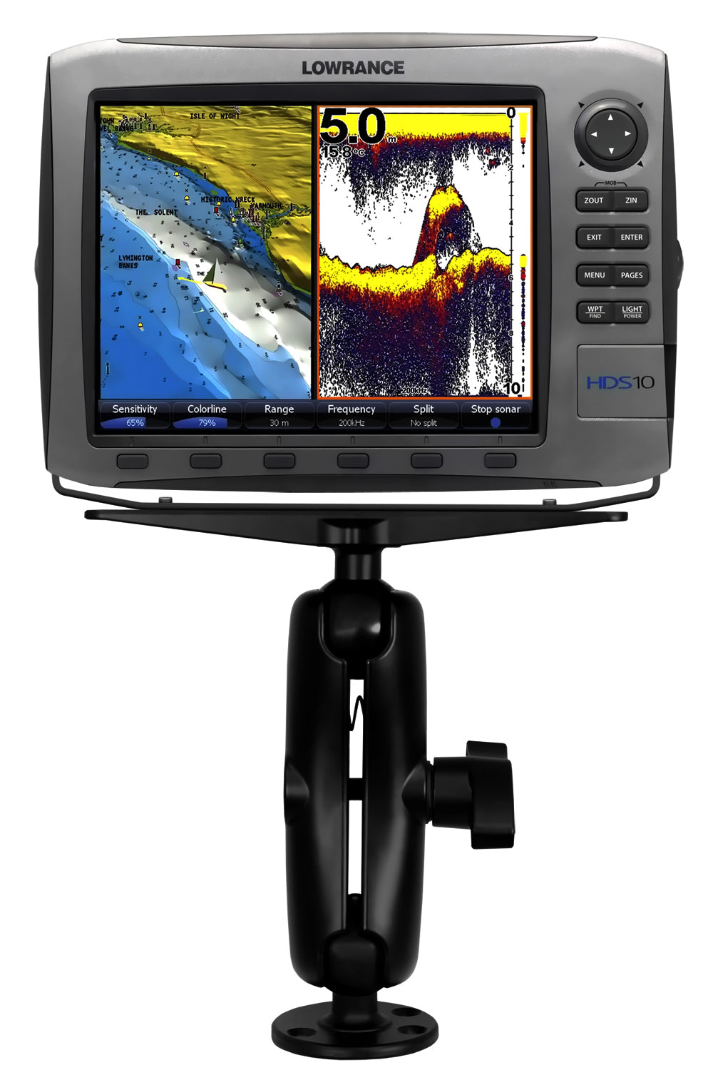 RAM Large Marine Electronics Mount with 2.25" Ball Base