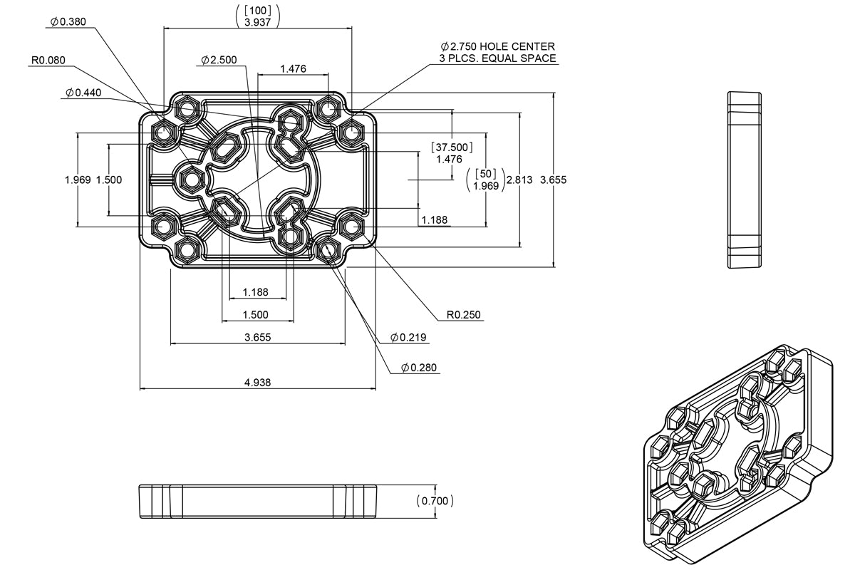 RAM Adapt-To-RAM Hole Pattern Plate Adapter