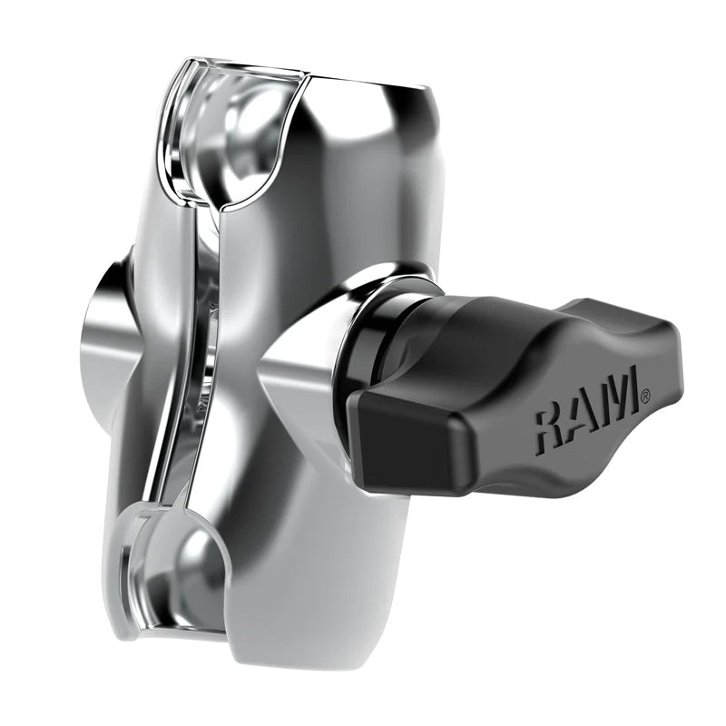 RAM B Size Chrome Double Socket Short Arm - fits 1" Ball Bases