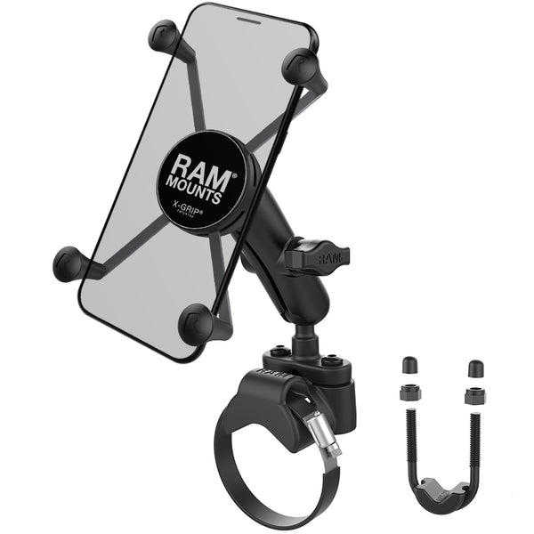 RAM ATV / UTV Mount with X-Grip Large Phone Holder for Rail, Roll Bar
