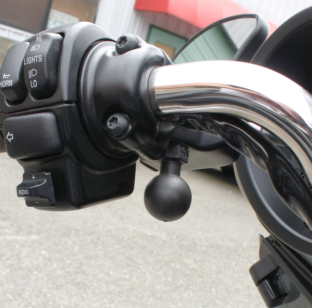 RAM Mount Mirror Post Base with 1" Ball for Harley-Davidson Motorcycles