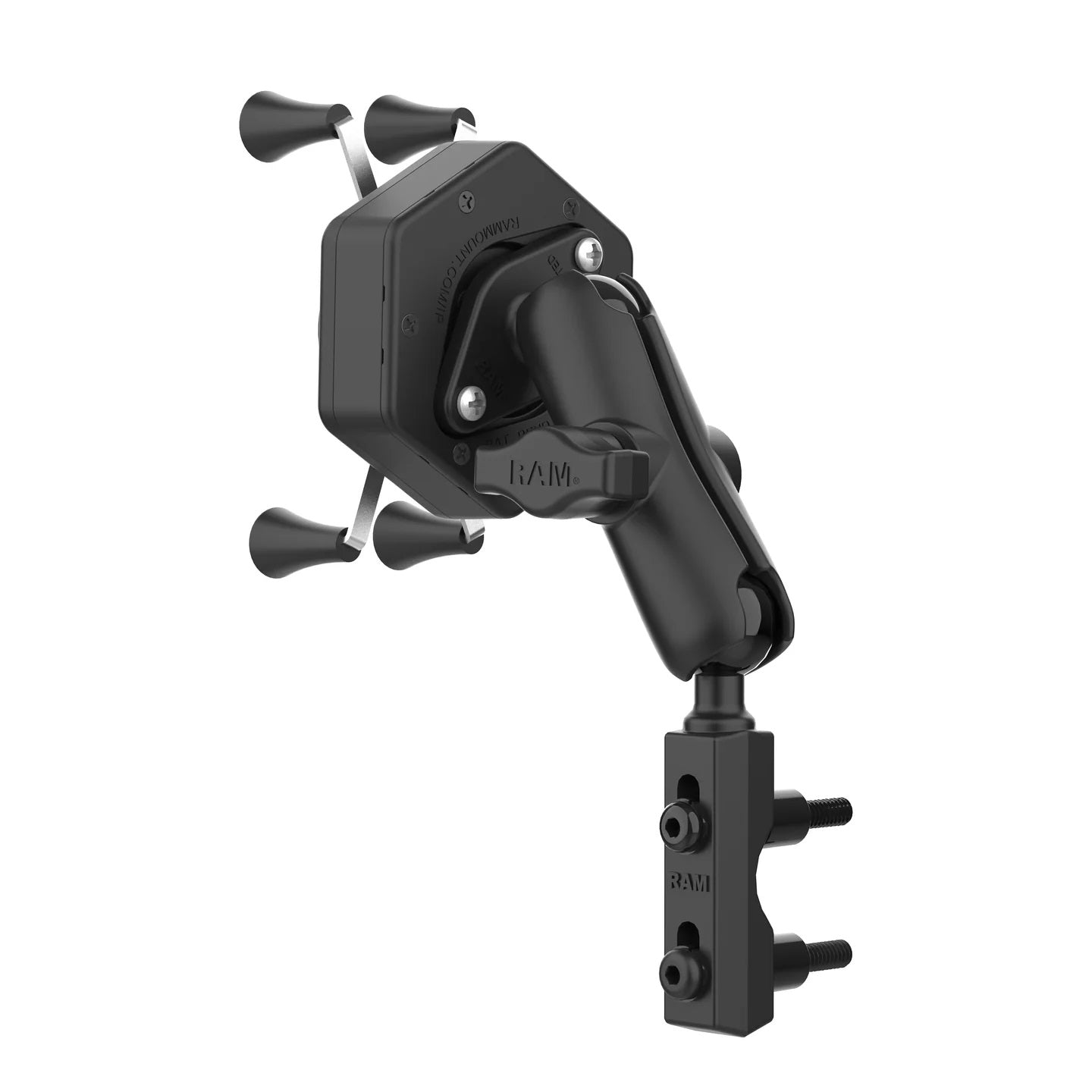 RAM X-Grip Motorcycle Phone Mount with Vibe-Safe™ Vibration Dampener & Brake/Clutch Reservoir Base