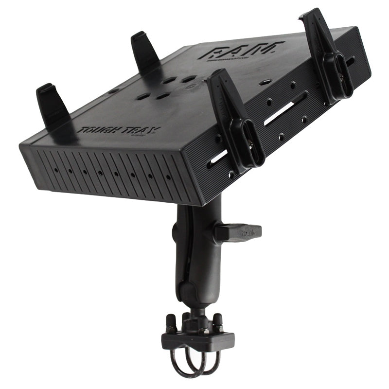 RAM Double U-Bolt Rail Mount with Tough-Tray Laptop Holder