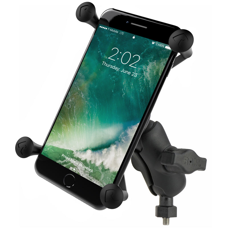 RAM X-Grip Large Phone Mount with M6-1 x 6mm Tough-Ball Base and Short Arm for Motorcycles, ATVs and UTVs
