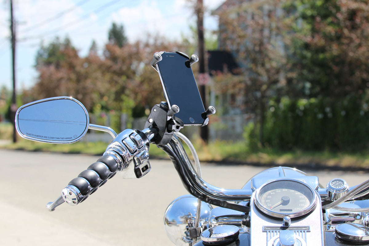 RAM® X-Grip® Large Phone Mount with Tough-Claw™ Snap-Link Clamp – Universal Motorcycle & ATV Phone Holder