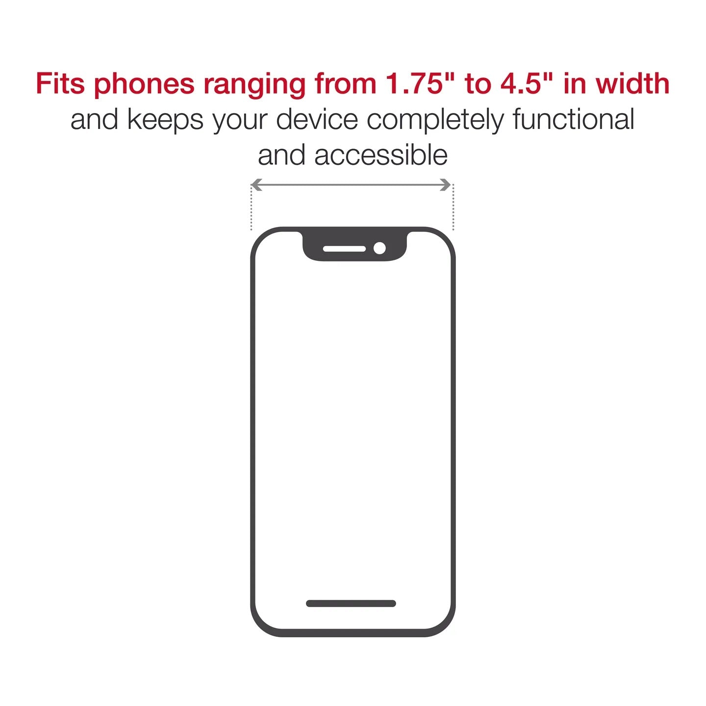 Phone measuring guide for X-Grip phone holder