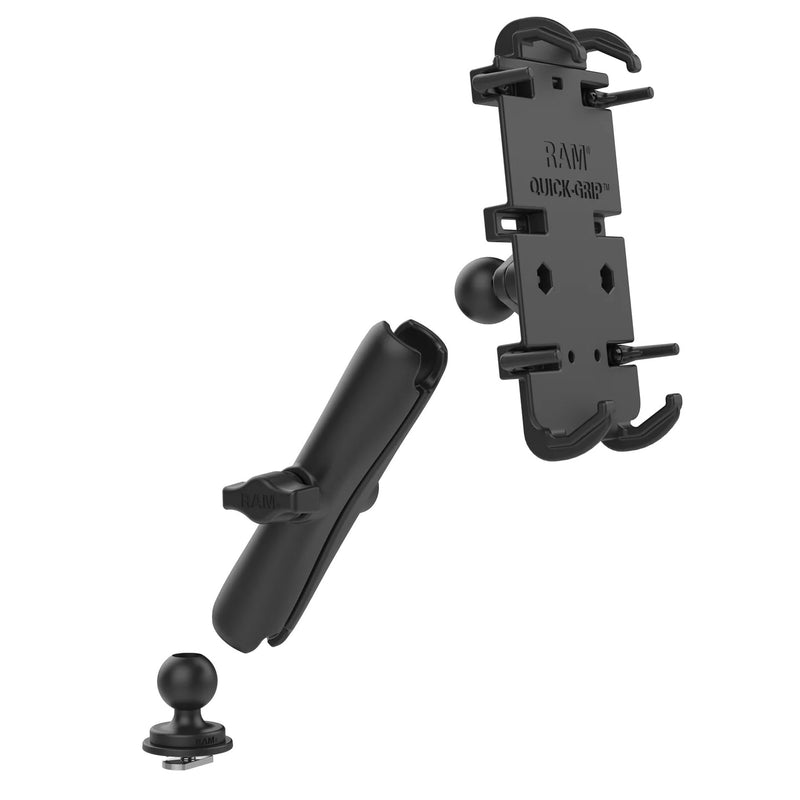 RAM Quick-Grip XL Phone Long 1" Ball Mount with Track Ball Base