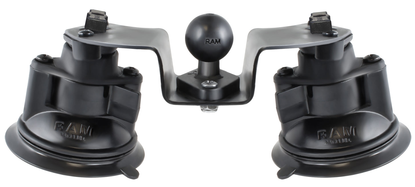 RAM Mount Dual Pivot Suction Cup Base with Diamond Base and 1" Ball