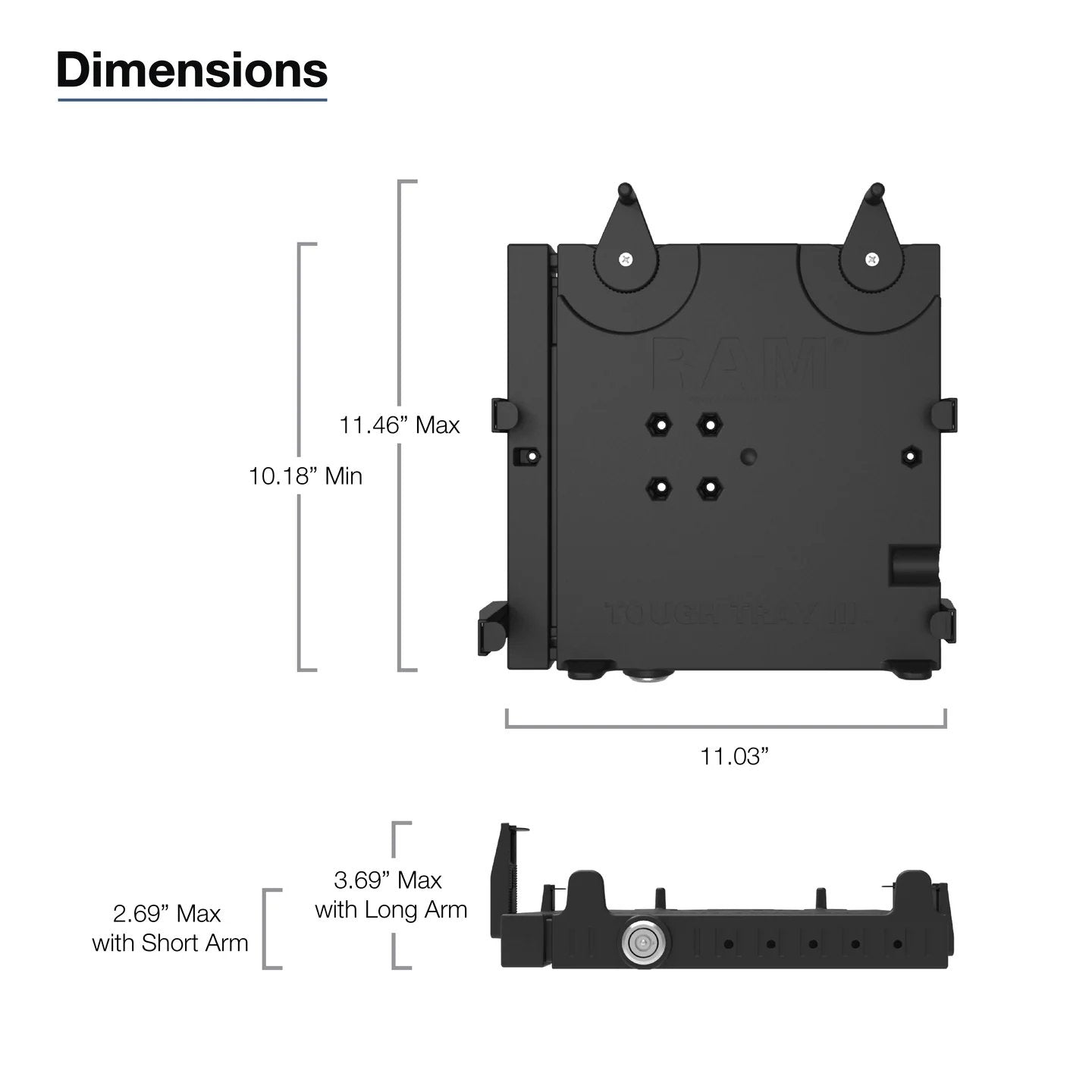 RAM® No-Drill™ Laptop Mount for 2014-2026 Ford Transit | RAM-VB-194-SW3