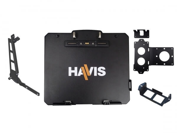 Havis Cradle Package for Getac K120 Convertible Laptop, Includes Pass-Thru Antenna Connections, Power Supply Mounting Brackets & Screen Support