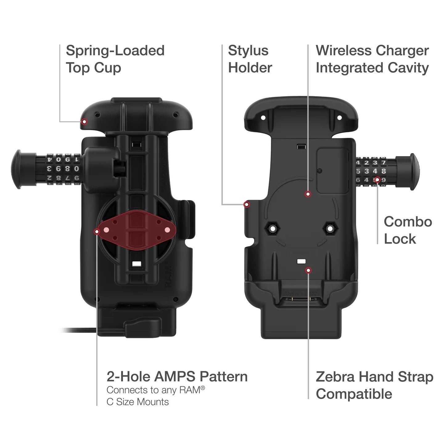 RAM® Combo-Locking Powered Dock for Zebra TC73 & TC78 Handheld Computers