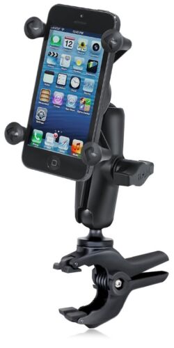 RAM Tough-Clamp with 1" Ball, Double Socket Arm and X-Grip Holder for Smartphone