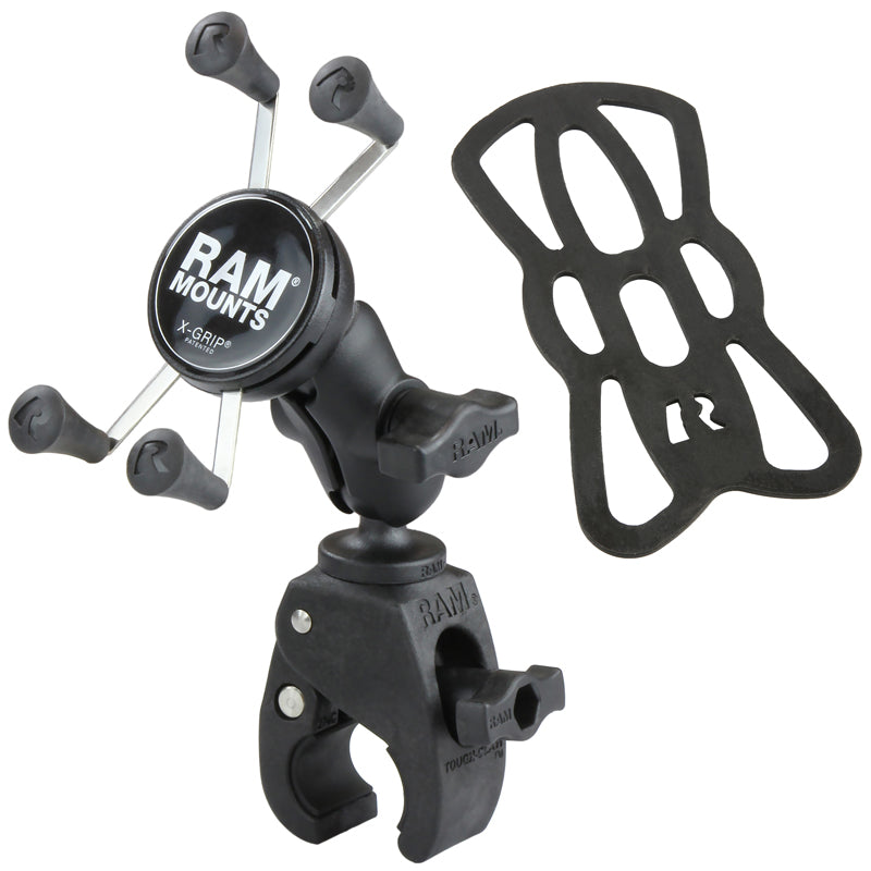 Short RAM Tough-Claw™ Handlebar & Rail Mount with RAM X-Grip® Phone Holder – Compact B-Size Kit