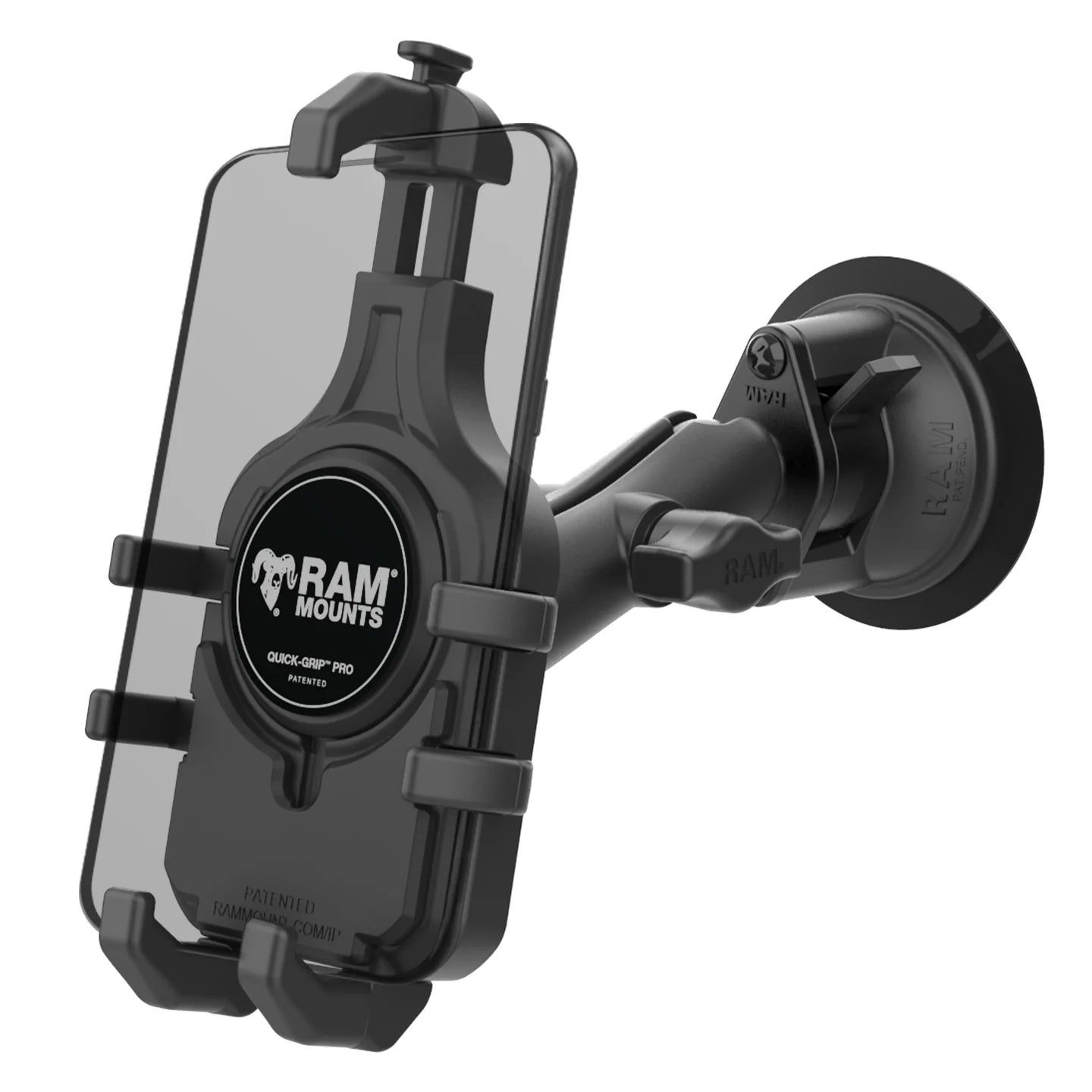 RAM Quick-Grip Pro Phone Mount with Twist-Lock Suction Cup | MagSafe-Ready Windshield Smartphone Holder