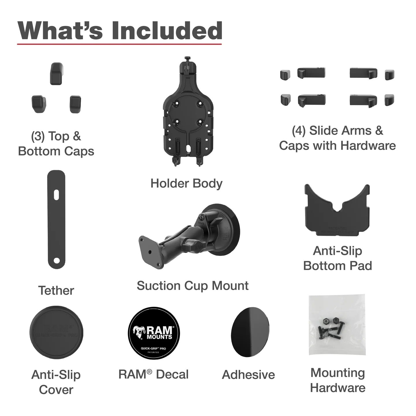 RAM Quick-Grip Pro Phone Mount with Twist-Lock Suction Cup | MagSafe-Ready Windshield Smartphone Holder