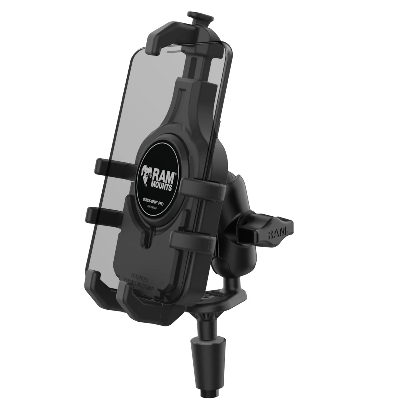 RAM® Quick-Grip™ Pro Motorcycle Phone Mount – Fork Stem Base (Short Arm)