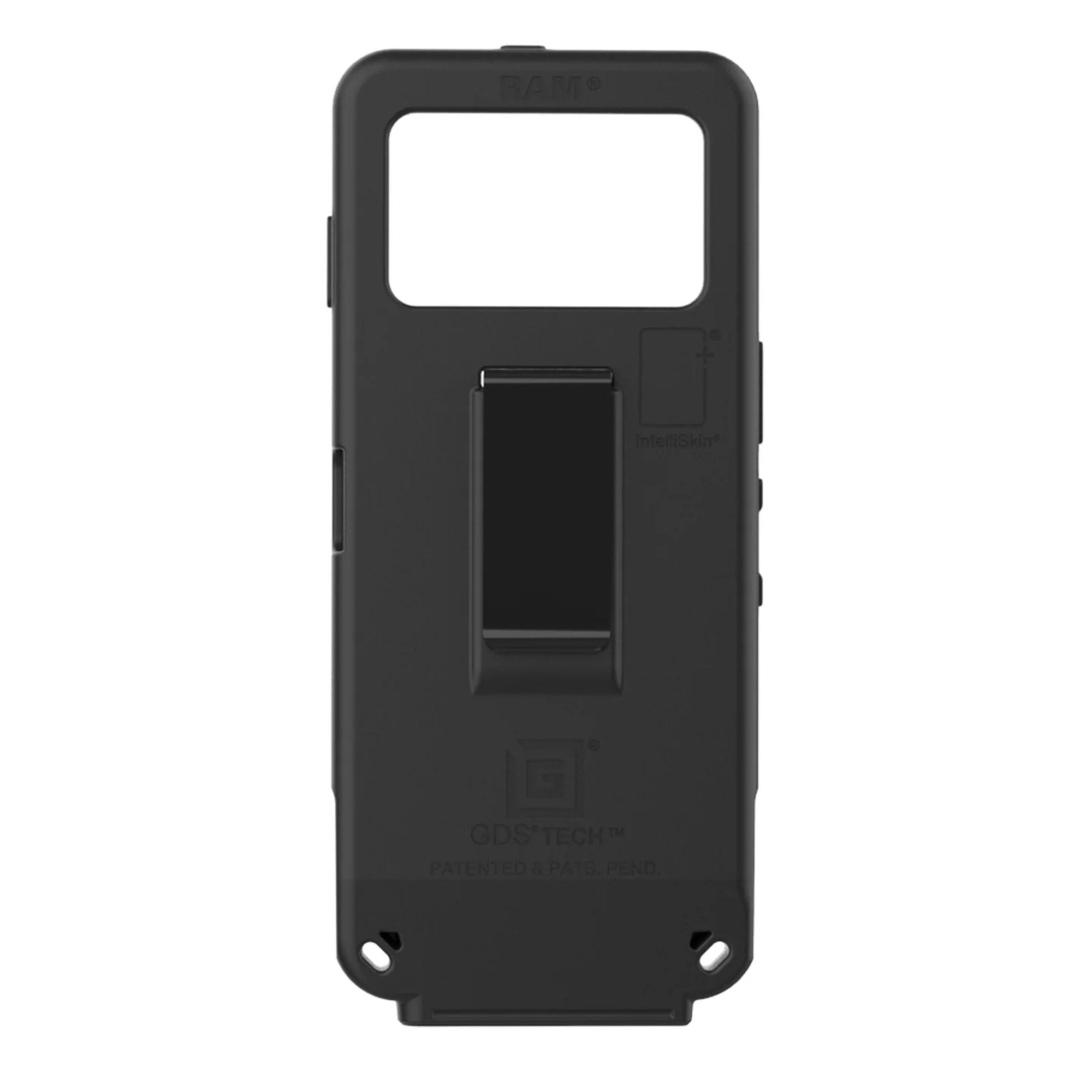 Rear view of IntelliSkin rugged case for Zebra mobile computer