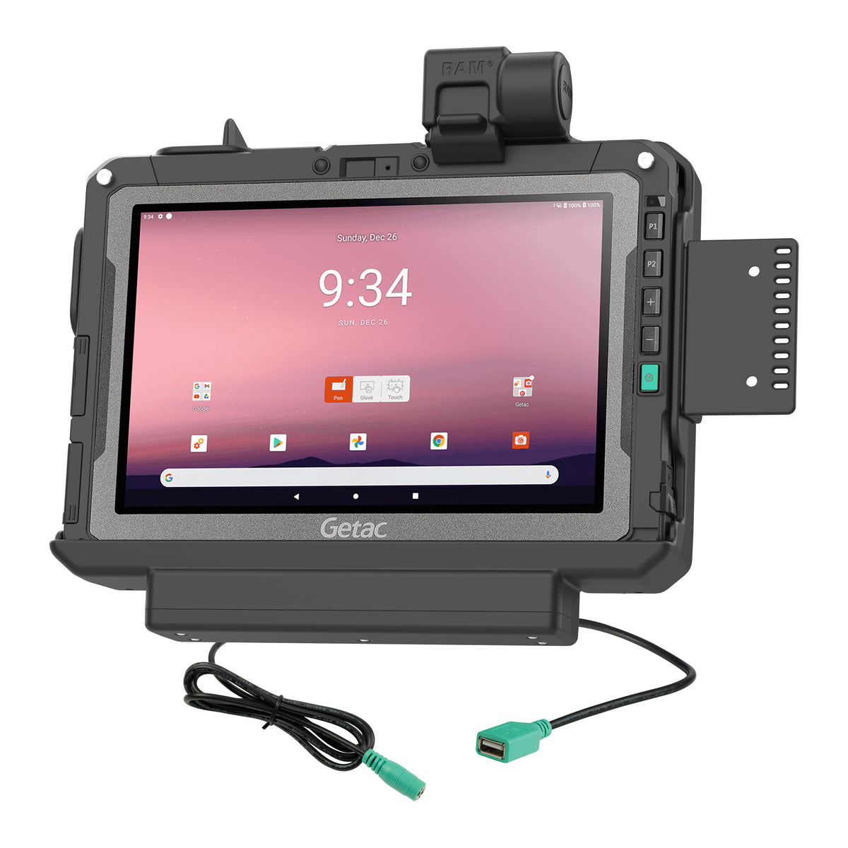 RAM Power + Data Dock for Getac ZX10 – RAM-HOL-GE4PDU