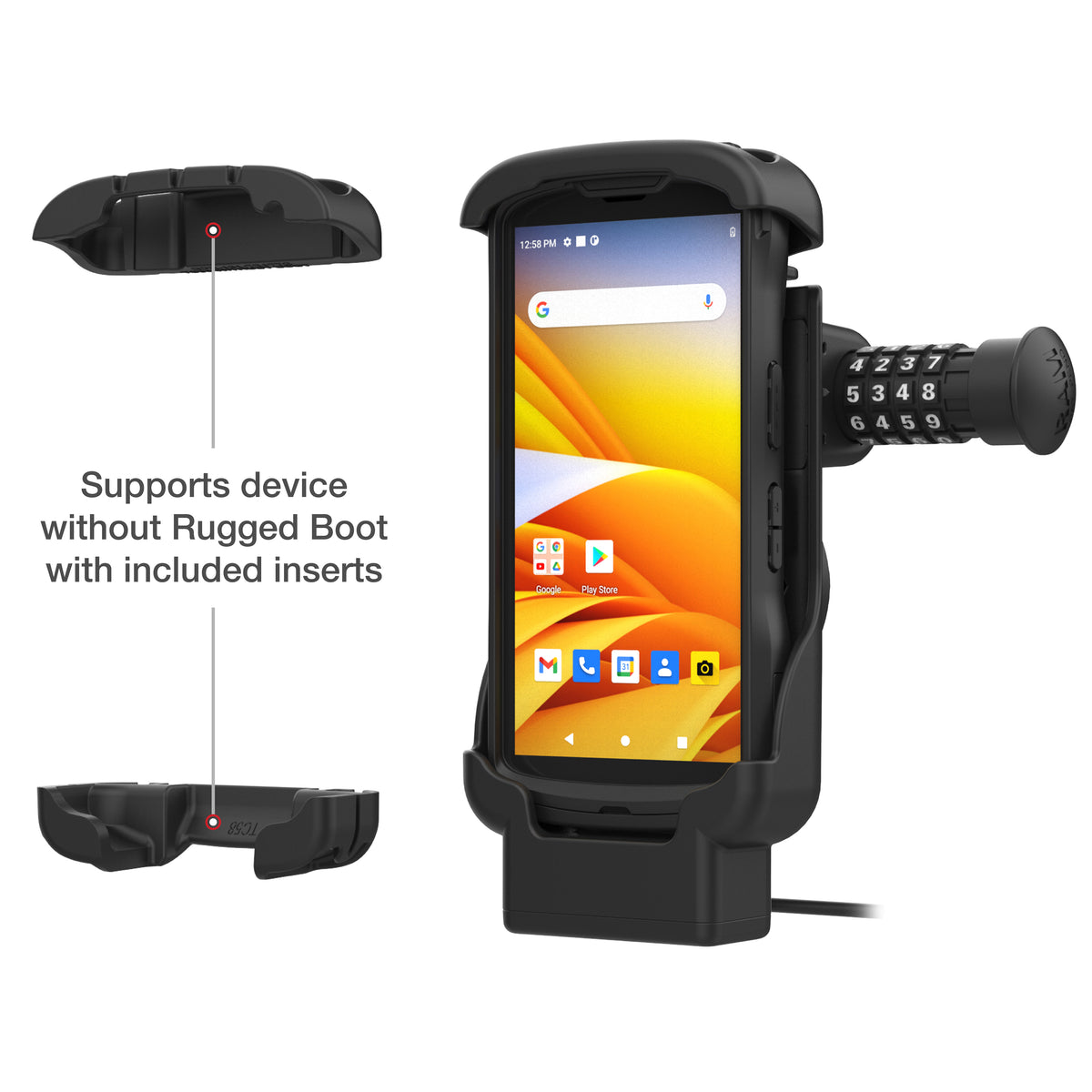 RAM Combo-Locking Form-Fit Powered Dock for Zebra TC53 & TC58 – RAM-HOL-ZE17CL-2U