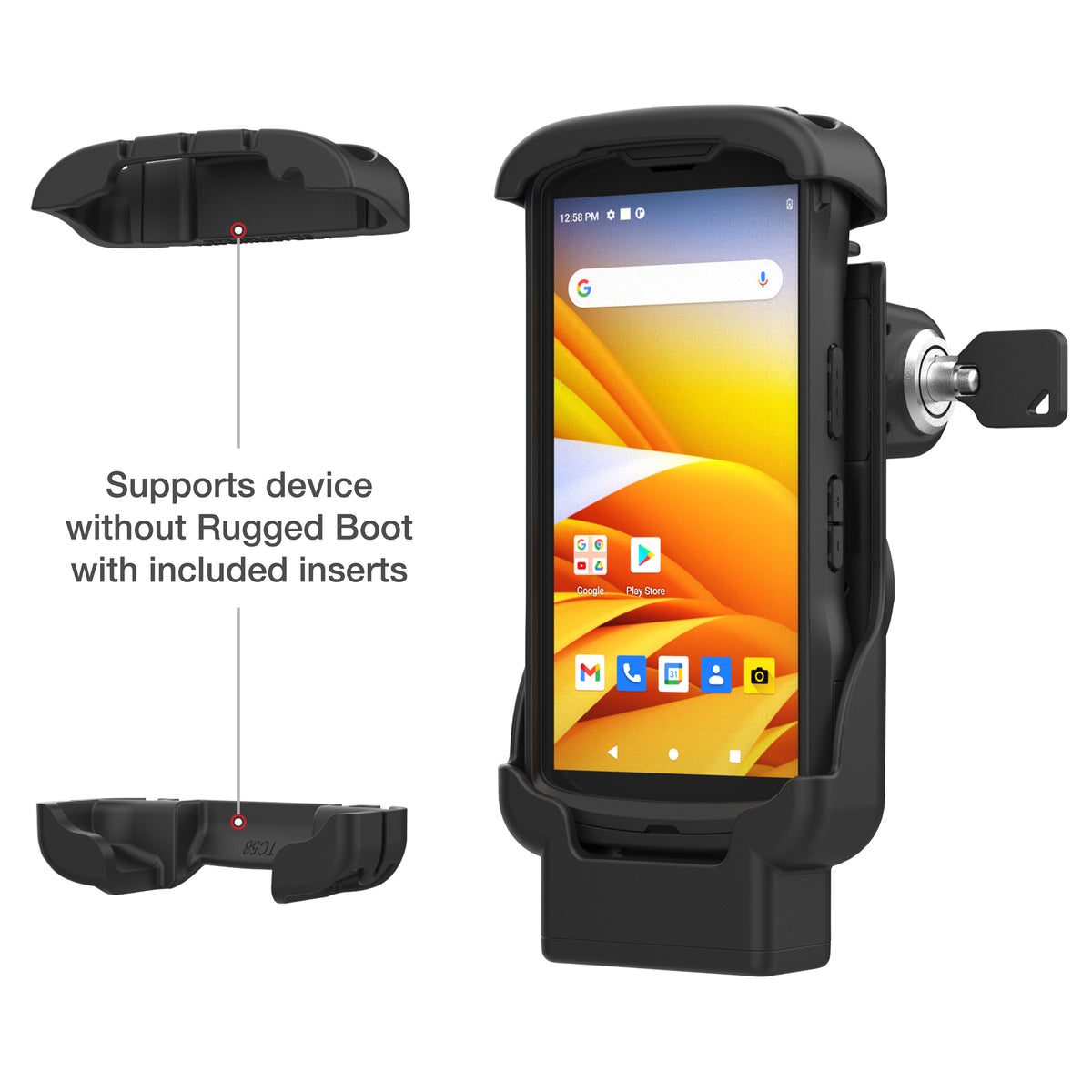 RAM Key-Locking Form-Fit Dock for Zebra TC53 & TC58 – RAM-HOL-ZE17L-NP-2U
