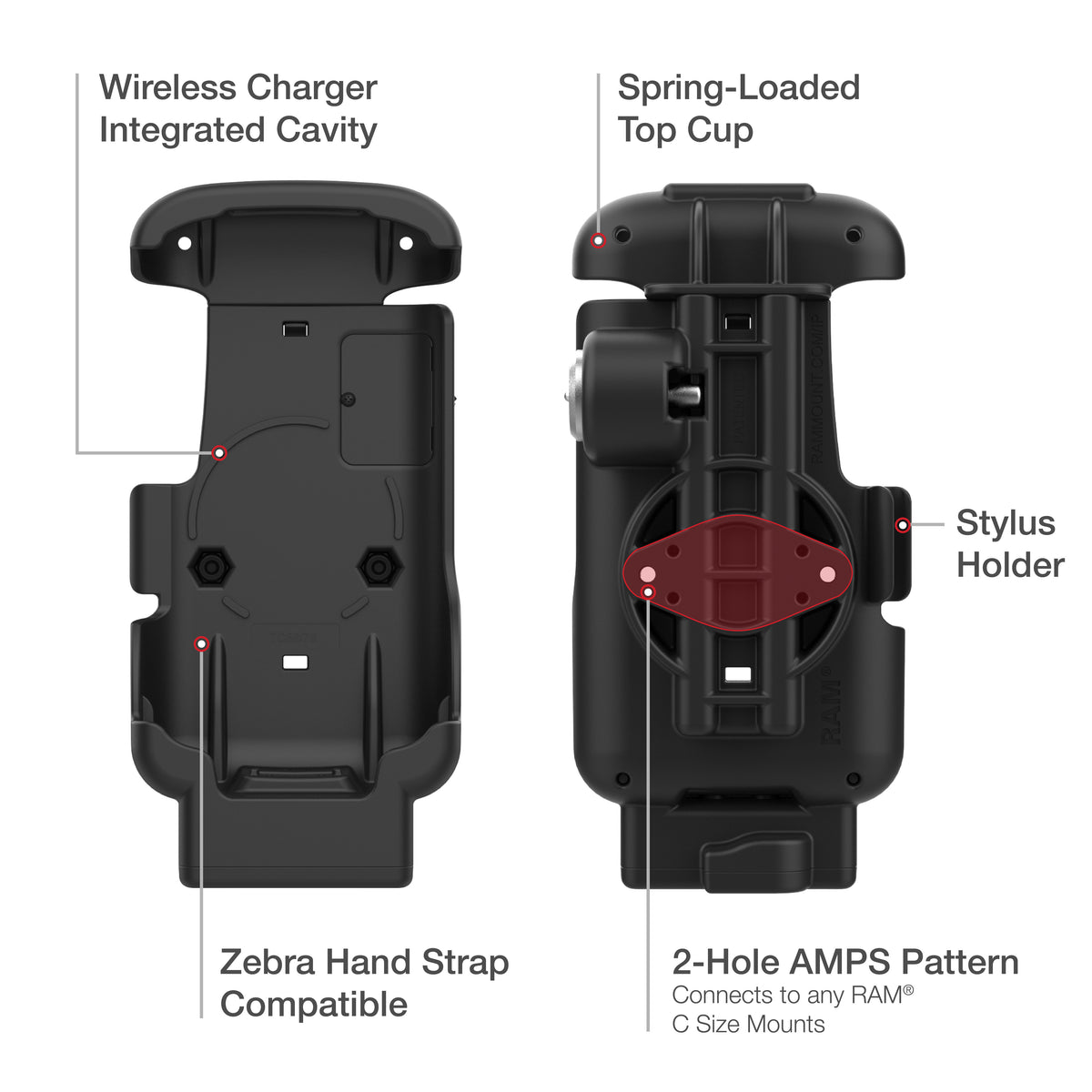 RAM Key-Locking Form-Fit Dock for Zebra TC53 & TC58 – RAM-HOL-ZE17L-NP-2U