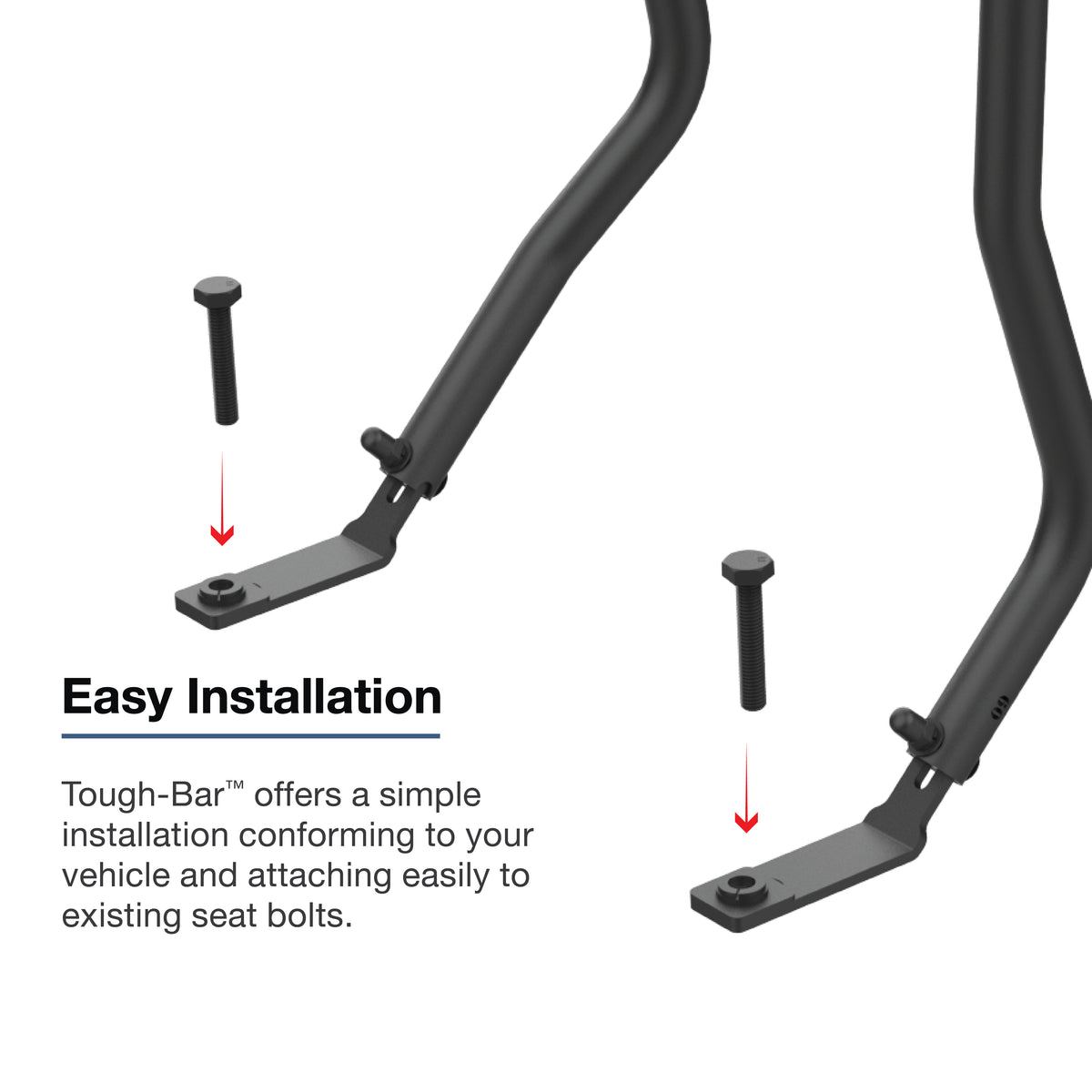 RAM Tough-Bar Vehicle Mounting Base with Track Ball Bases for 2018-2023 Jeep Wrangler & 2020-2023 Gladiator – RAM-TB-9-TRA1