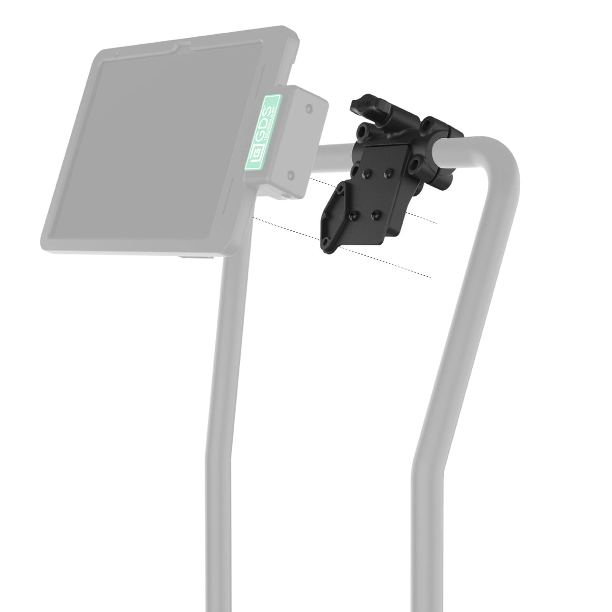 RAM Friction Hinge Mount with Short Bracket for Tough-Bar – RAM-TB-FH1-1P2U