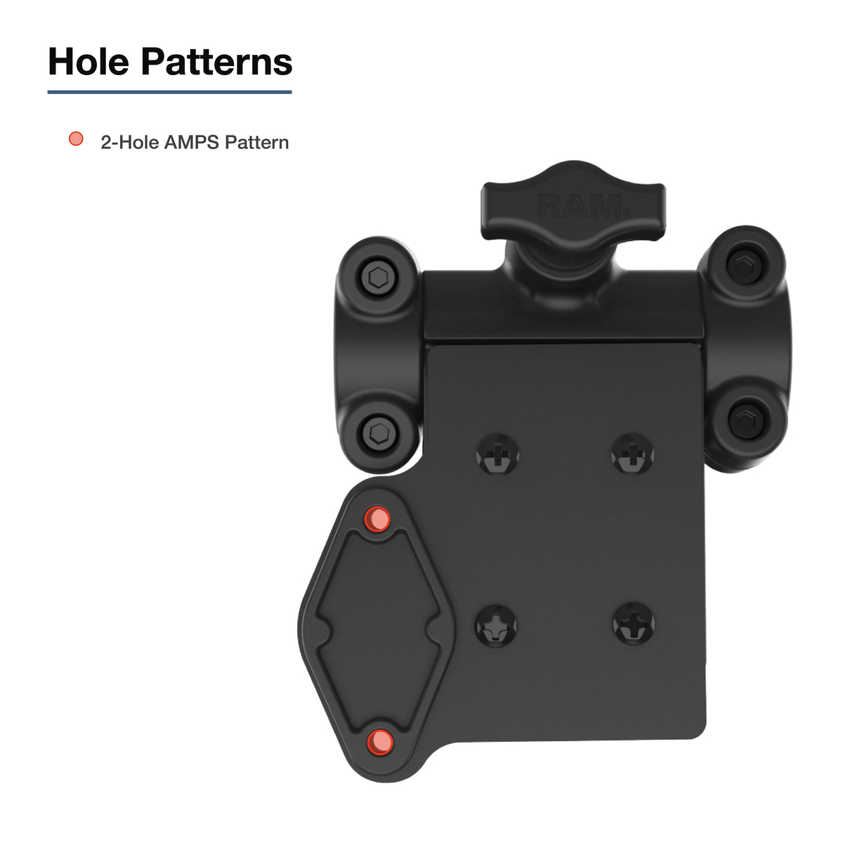 RAM Friction Hinge Mount with Short Bracket for Tough-Bar – RAM-TB-FH1-1P2U