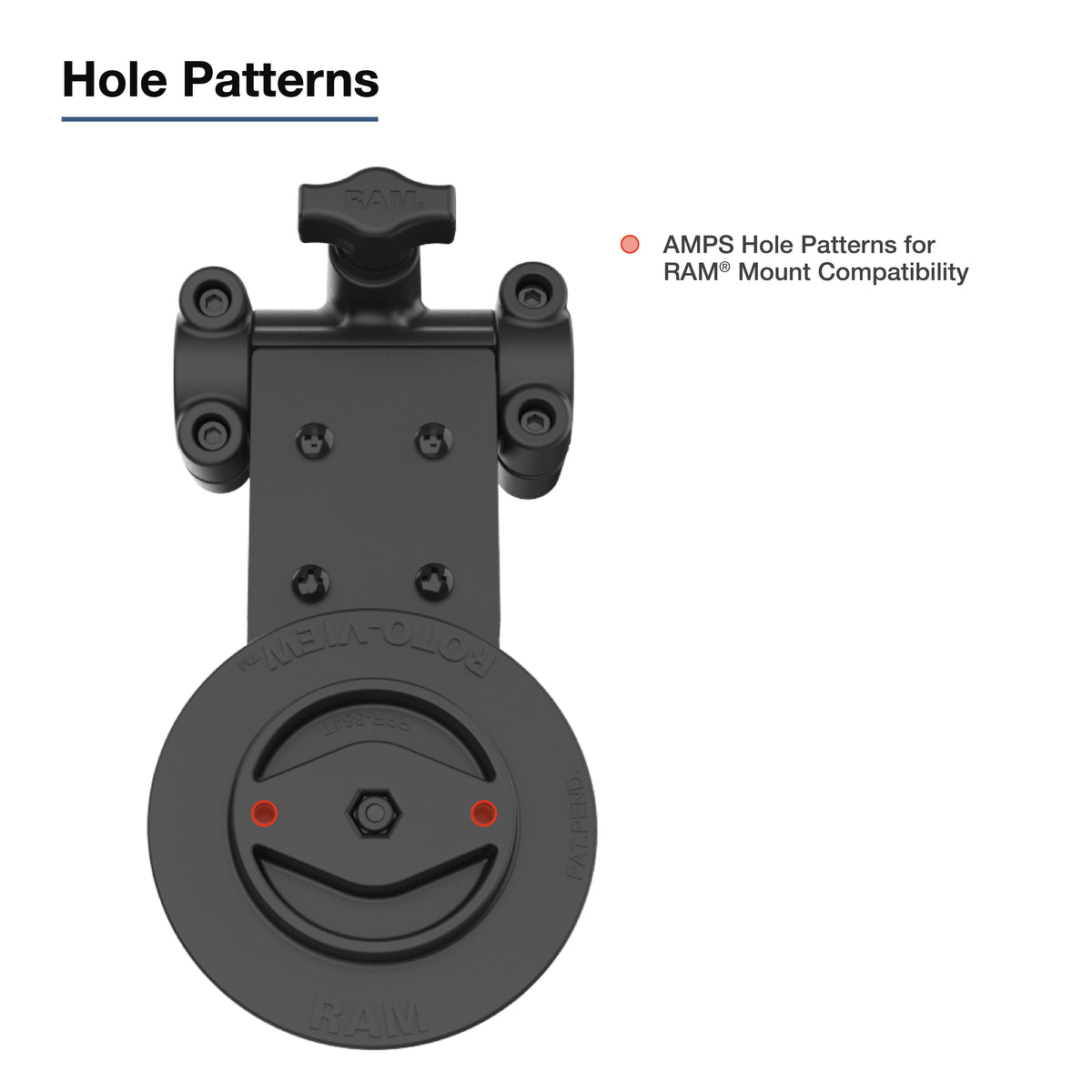 RAM Friction Hinge Mount for Tough-Bar with Roto-View – RAM-TB-FH1-ROTO1U