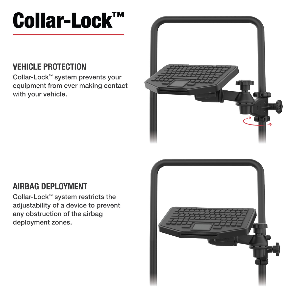 RAM Friction Hinge 6" Arm & 6" Swing Arm with C Size Ball for Tough-Bar – RAM-TB-FHA3-SW1BU