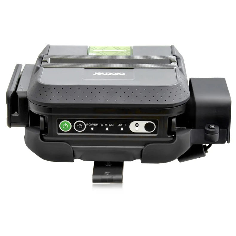 Back view of Brother RuggedJet 4 printer holder with power connections visible