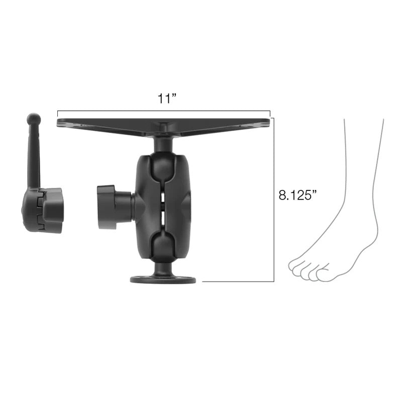 Heavy-Duty RAM Marine Electronics D-Size 2.25" Ball Mount with Hi-Torq Wrench | Rugged Aluminum Mounting System for Large Fishfinders & Marine Displays