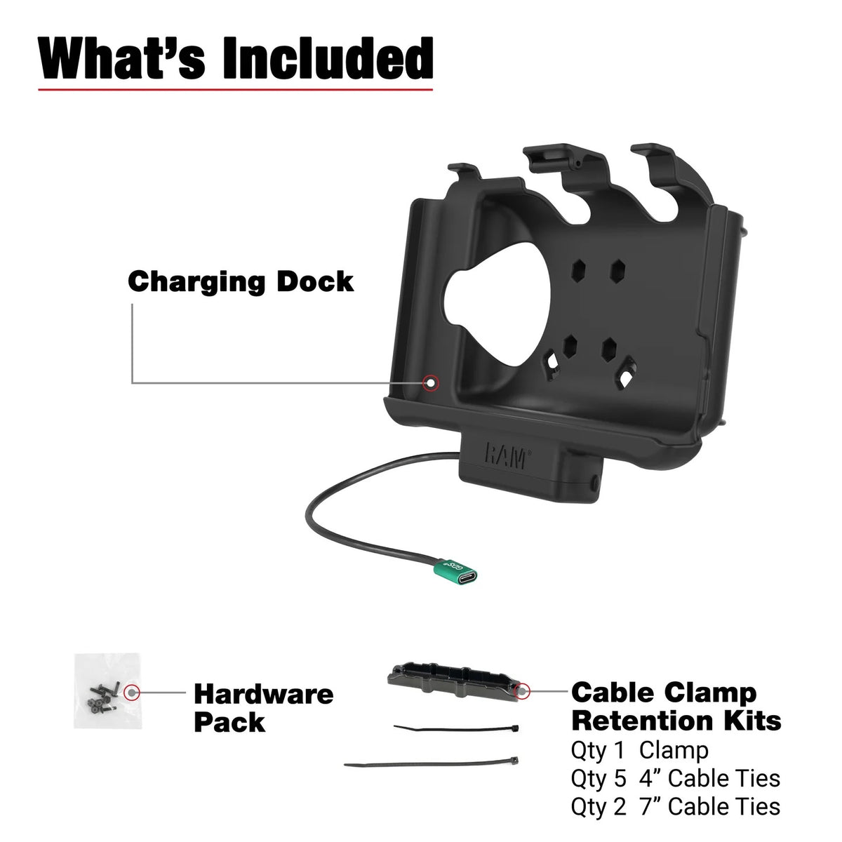 RAM EZ-Roll'r USB-C Powered Dock for Samsung Tab Active5, Active3 & Active2 – RAM-HOL-SAM60CPU