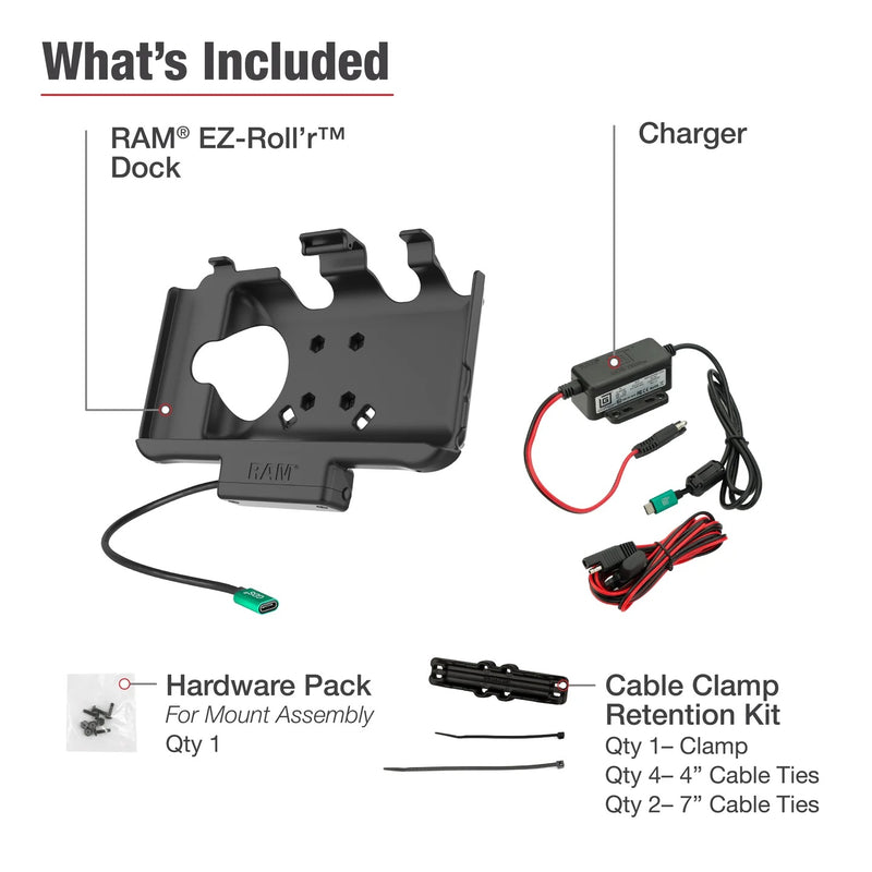 RAM USB-C Powered Dock for Tab Active5 & 3 with Hardwire Charger