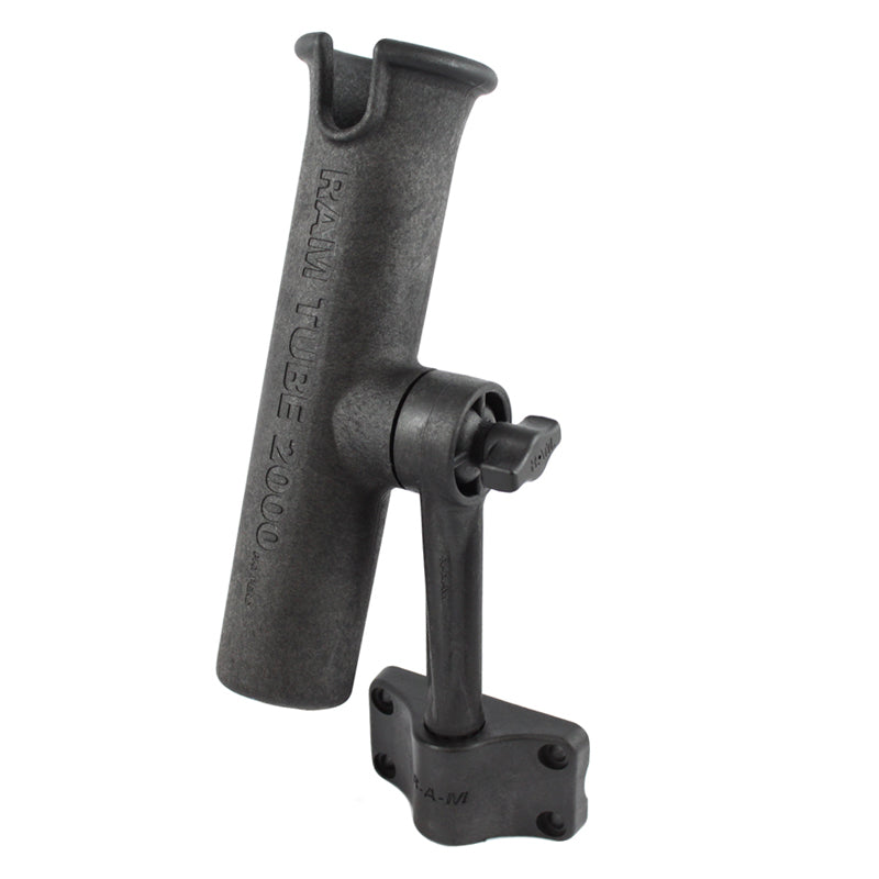 RAM Tube Fishing Rod Holder with Spline Post and Bulkhead Mounting Base
