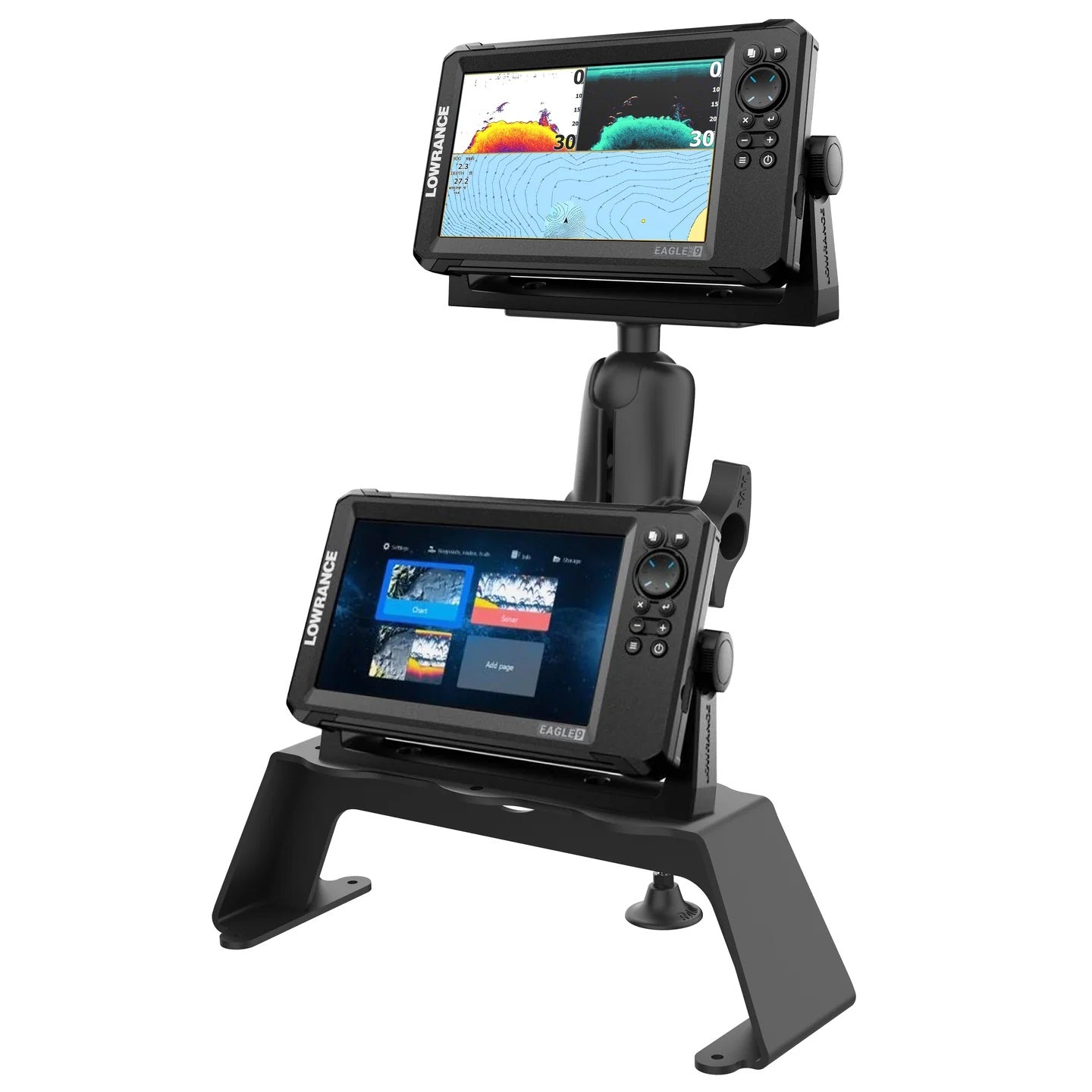 RAM Heavy Duty Fishfinder Deck Mount (RAM-FF1U) – Supports Up to 3 Fishfinders
