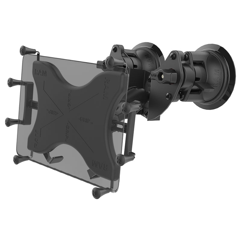 RAM® X-Grip® 12"–13" Tablet Mount with Twist-Lock Pivot Suction | Heavy-Duty Vehicle & Fleet Tablet Holder