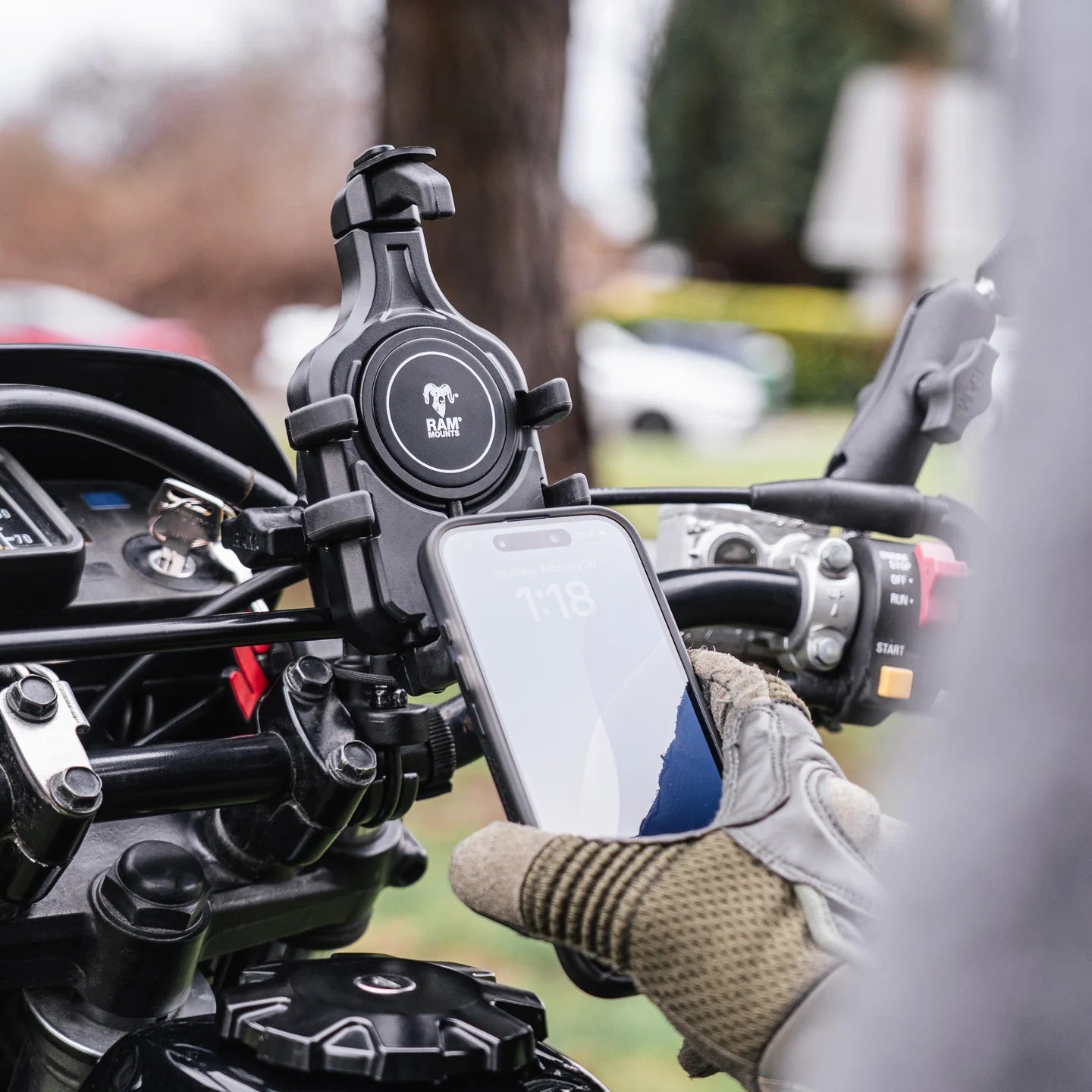 RAM® Quick-Grip™ Pro Phone Holder with B Size Ball | MagSafe-Ready Spring-Loaded Cradle