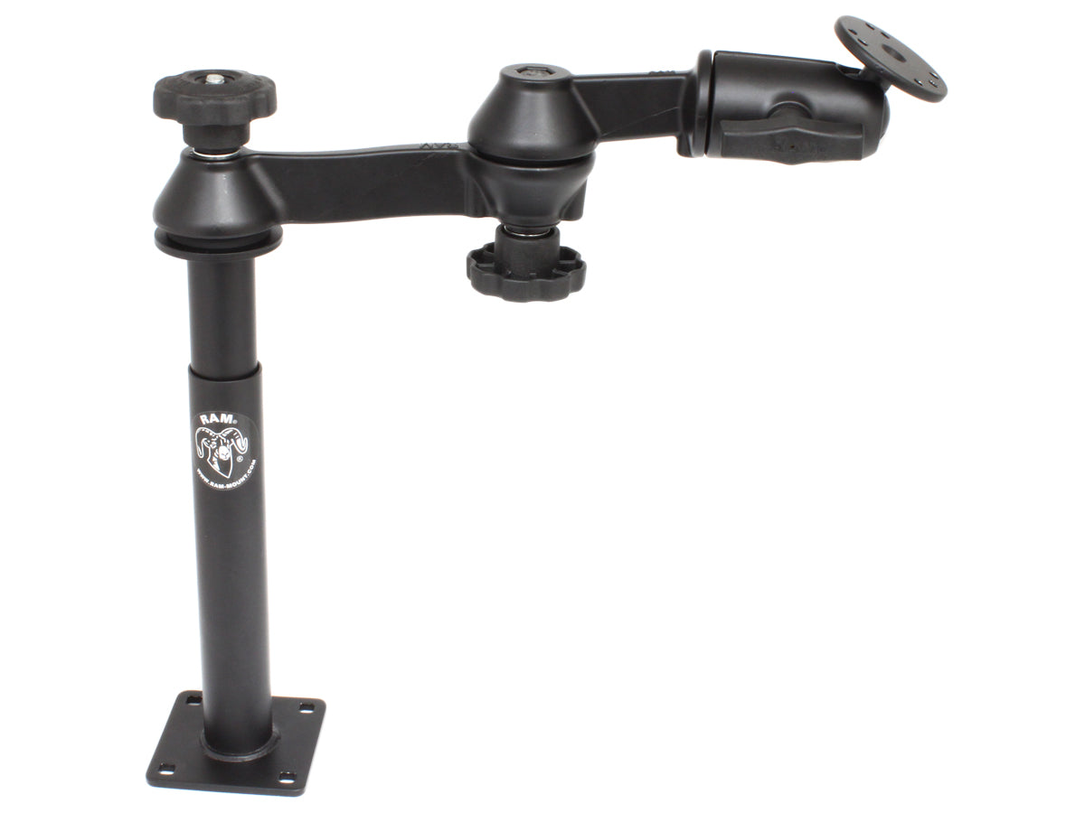 RAM Tele-Pole System with 8" & 9" Poles, Double Swing Arms & Round 2.5" Plate