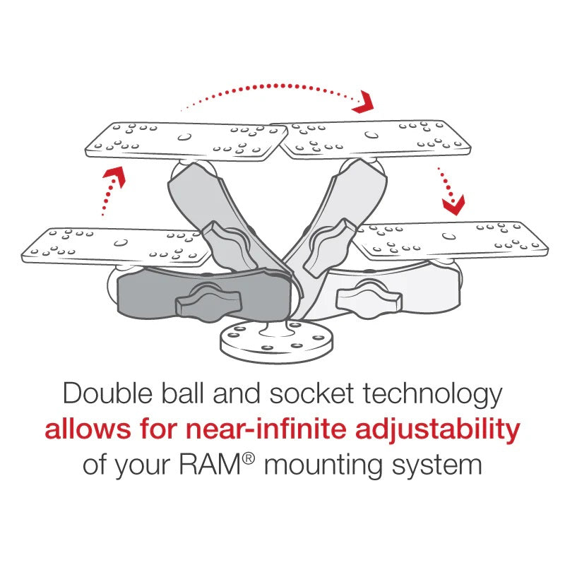 RAM® Drill-Down Universal Marine Electronics 1" Ball Mount with Medium Arm
