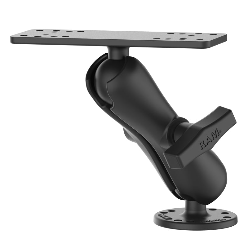 RAM 1.5" Ball Mount with 6.25" x 2" Rectangular Plate for Marine Electronics