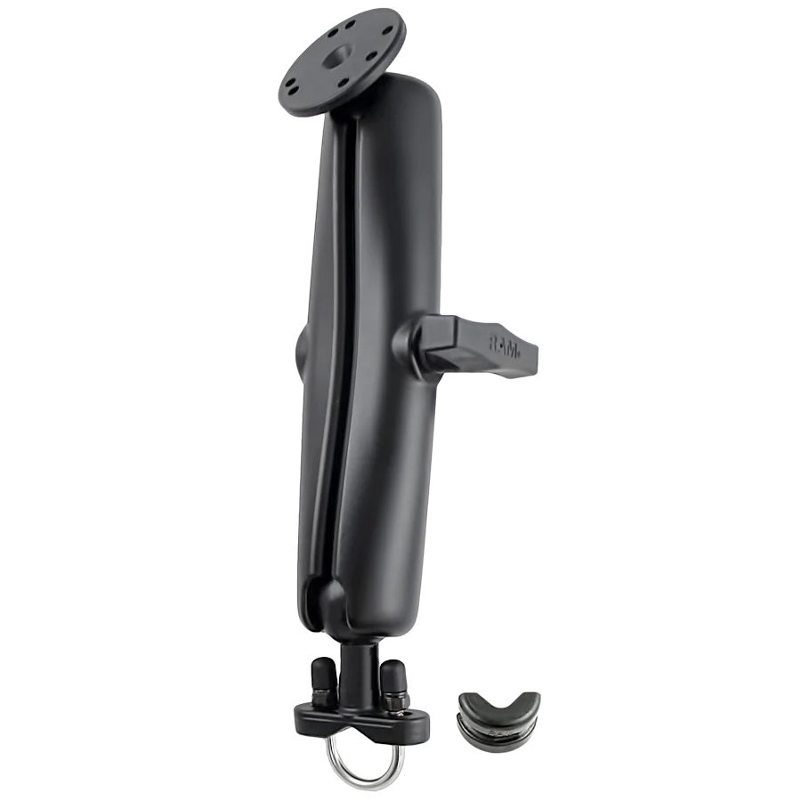 RAM® C Size Handlebar U-Bolt Mount with Long Double Socket Arm & AMPS Plate