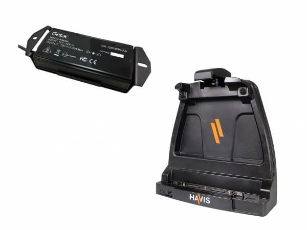 Havis Docking Station For Getac K120 Tablet with Triple Pass-Thru Antenna Connections & External Power Supply