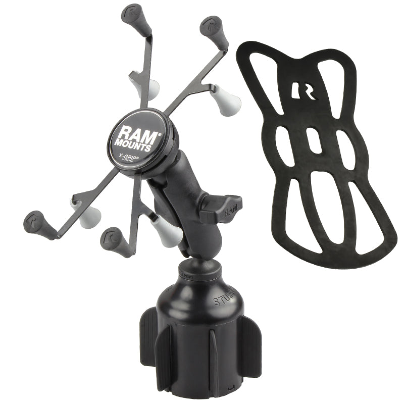 RAM X-Grip® 7”-8” Tablet Cup Holder Mount – Adjustable Vehicle Tablet Holder with Stubby™ Base