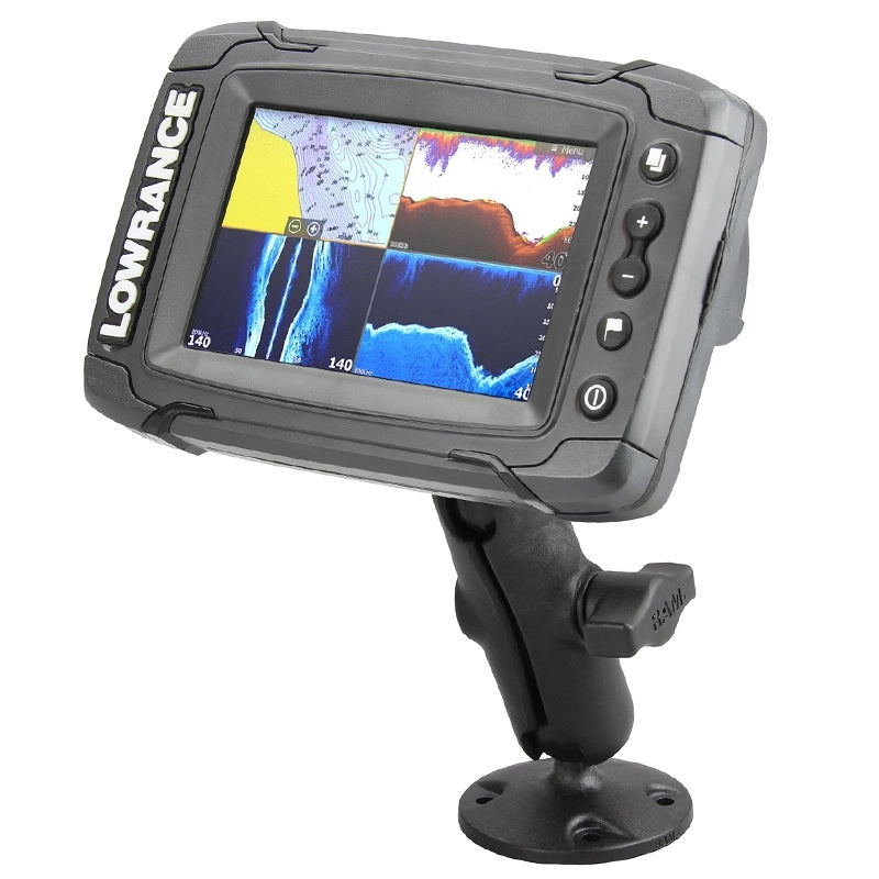 RAM® Composite Drill-Down 1" Ball Mount with Quick Release Adapter for Lowrance Elite-4 & Mark-4