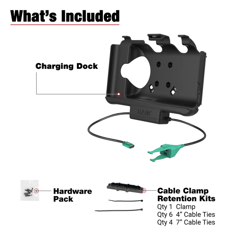 RAM USB-C Powered Dock + USB-C & USB-A Data for Samsung Tab Active5 & 3