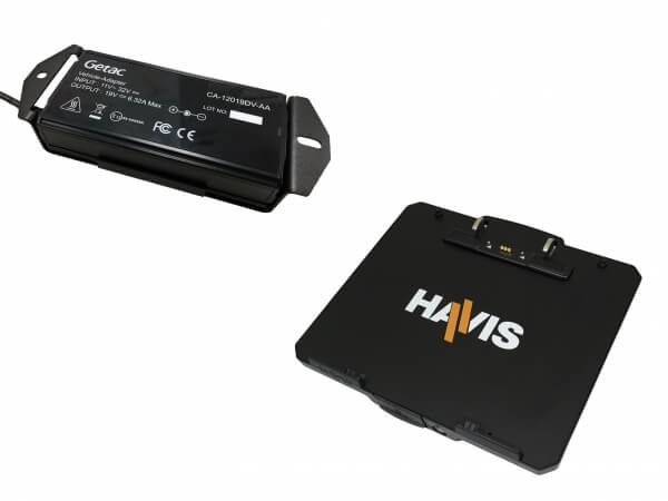 Havis Cradle For Getac K120 Convertible Laptop with Triple Pass-Thru Antenna Connections & External Power Supply