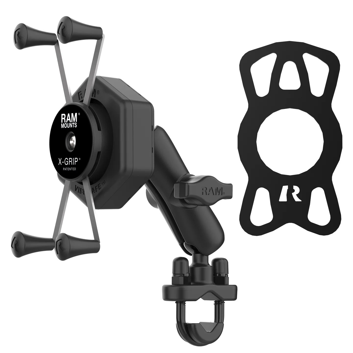 RAM X-Grip Large Phone Mount with Vibe-Safe & Handlebar U-Bolt Base - Medium Arm