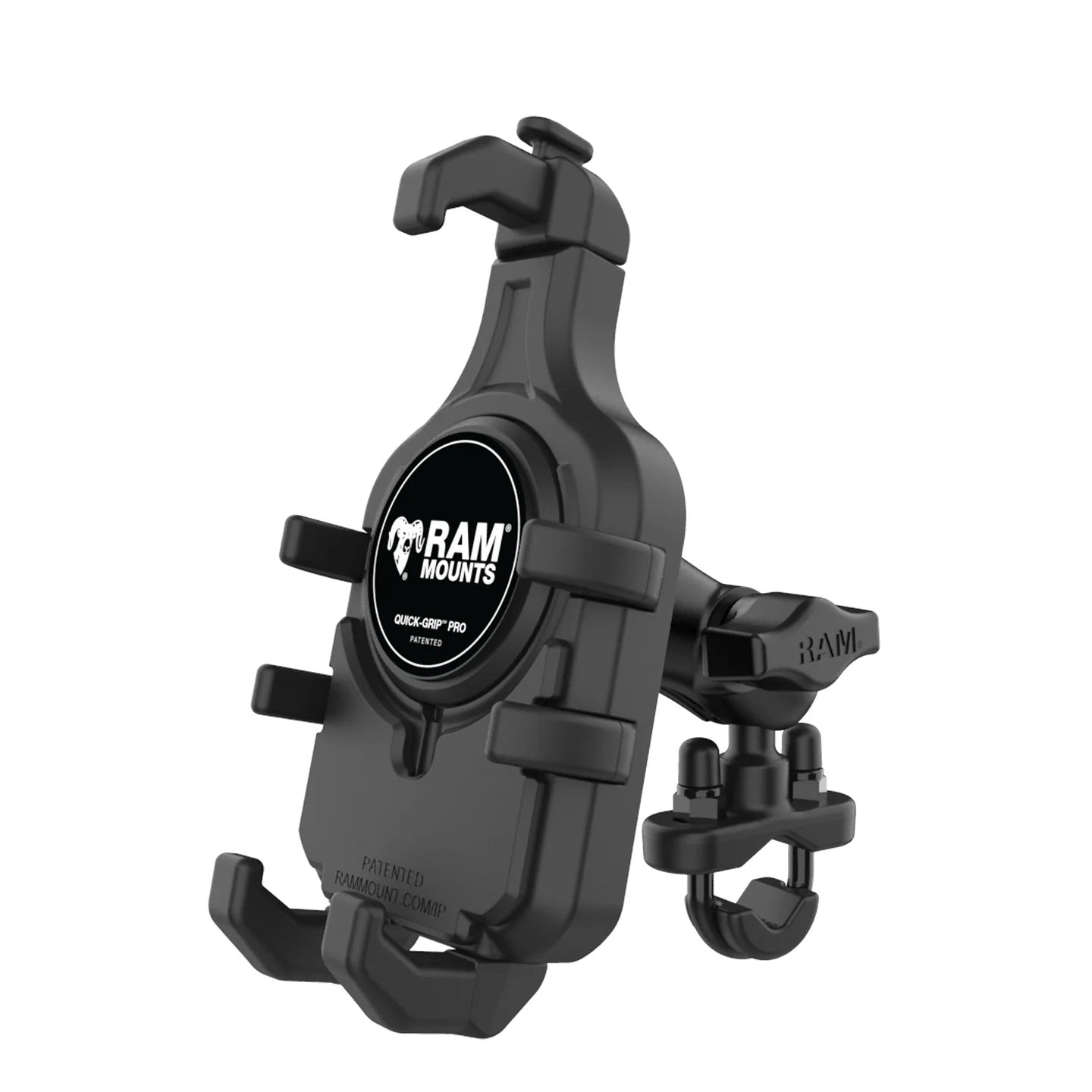 RAM Quick-Grip Pro Motorcycle Phone Mount – MagSafe-Ready Short Arm with Handlebar U-Bolt Base (RAM-B-149Z-A-PD5U)