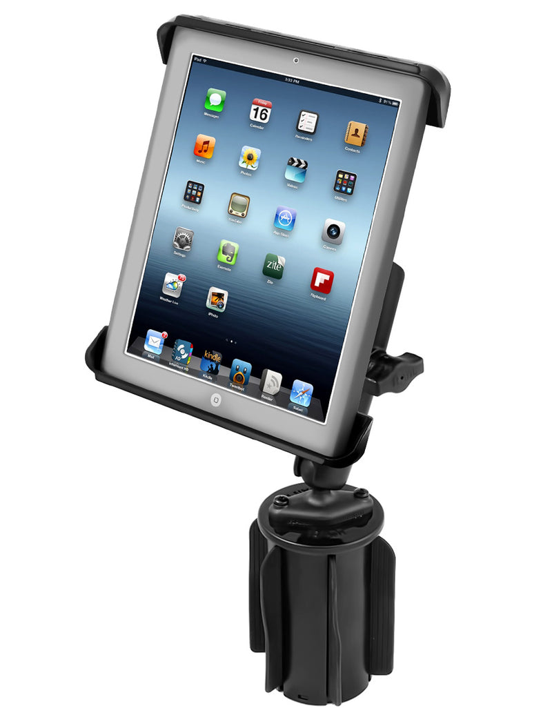 RAM-A-CAN Cup Holder Mount with Tab-Tite Cradle for iPad 1-4 and Others